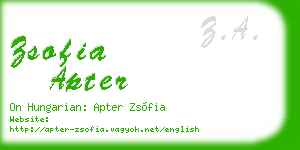 zsofia apter business card